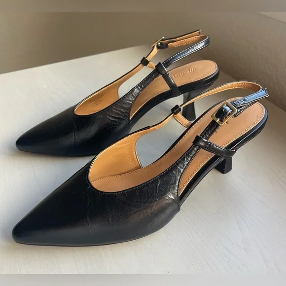 Madewell Debbie Black Slingback Heels - Picture 2 of 7